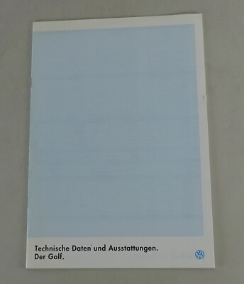 Brochure VW Golf 3 / III Technical Data and Features from 08/1993