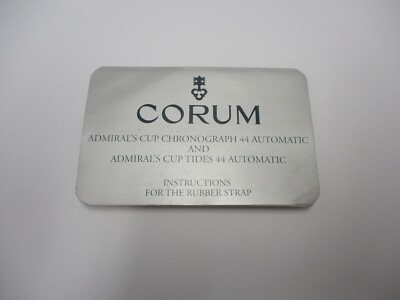 CORUM ADMIRAL'S CUP CHRONOGRAPH 44 TIDES 44 AUTOMATIC RUBBER STRAP INSTRUCTIONS