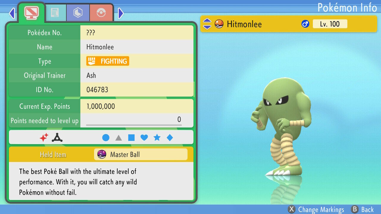 Shiny/non-shiny Hitmonlee 6IV Brilliant Diamond/shining 