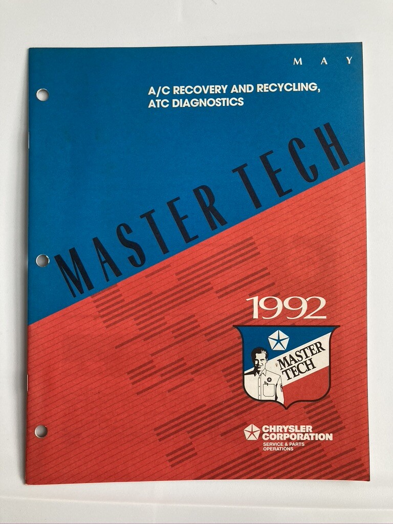 1992 Chrysler Master Tech Technician Reference A/C ATC HVAC Air Con  Diagnostics | eBay