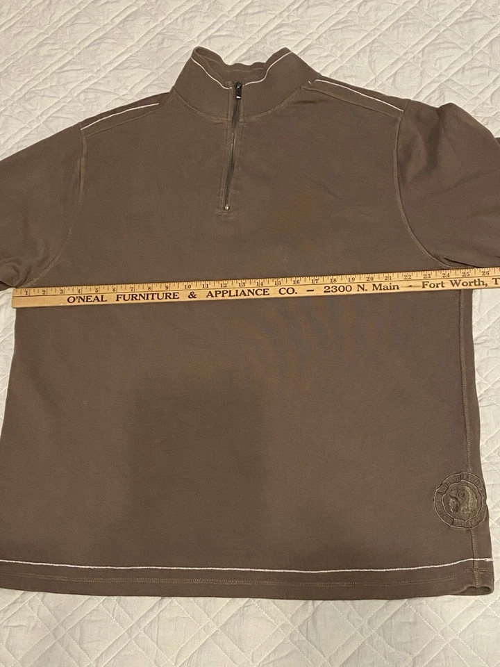 Suéter Pullover Margaritaville XXL Marrón 1/4 Cremallera 100% Algodón Foto 4 de 4