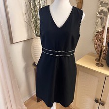Diane von Furstenberg Black Leelou Braid-Trim Dress Size 6