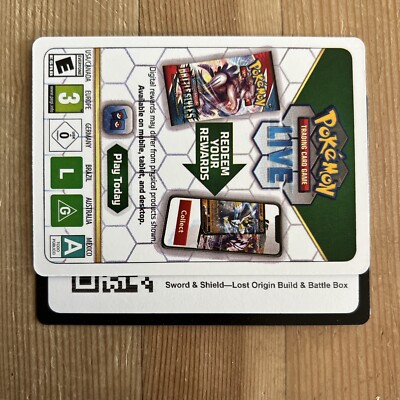 Lost Origin Build & Battle Box Code Card - Pokémon TCG Online / TCG Live Digital