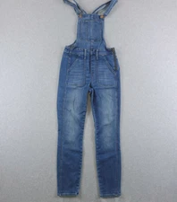 Madewell Bib Overalls Womens Extra Small Blue Denim Skinny Slim Ankle Pants