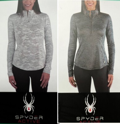SPYDER Active Women's 1/2 Zip Baselayer  Athletic Jersey Top