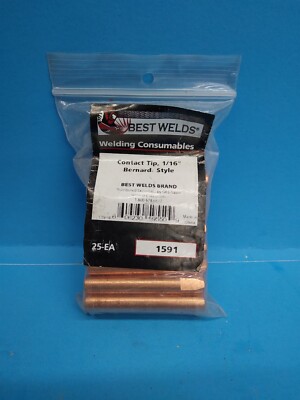 BEST WELDS CONTACT TIP HD BERNARD STYLE 1/16'' 1.6MM (25 PACK) BESTWELD 900-1591 