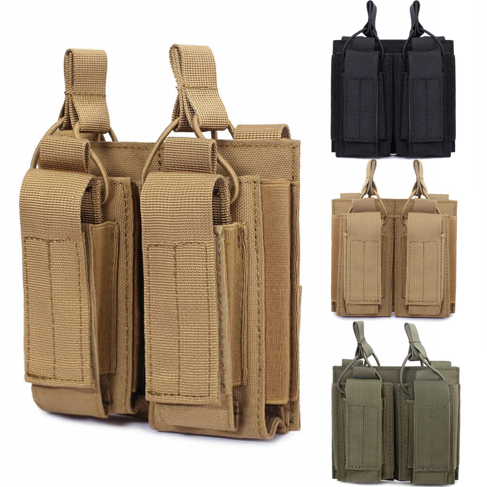 Tactical Military Molle Double Magazine Pouch Holster CS Hunting Pistol Mag Bag-image