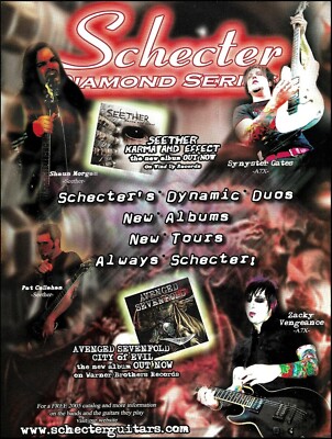 Avenged Sevenfold Seether 2005 Schecter Diamond Series Guitar advertisement