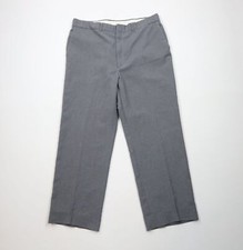 Vintage 70s Streetwear Mens 34x27 Worsted Wool Blend Wide Leg Chino Pants Gray