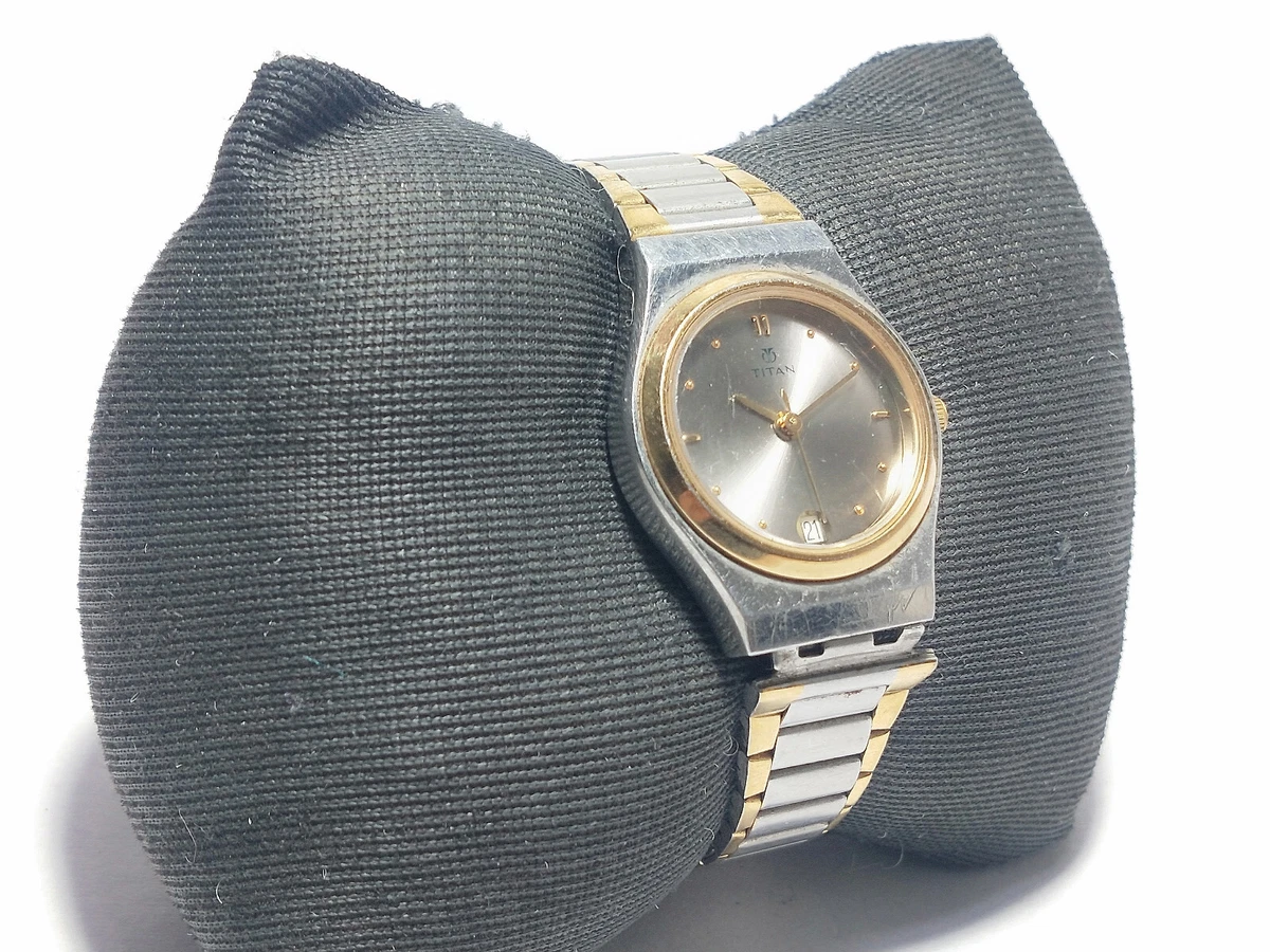 Titan Movimiento de Cuarzo Mujer Analogico Fecha Esfera Reloj de Pulsera Q34