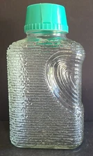 Ribbed Refrigerator Glass Water Bottle 1.75 qt Vintage Mid Century Modern MCM