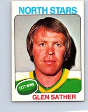 VINTAGE HOCKEY CARD 1975 O-PEE-CHEE MINNESOTA NORTH STARS GLEN SATHER  NO874 