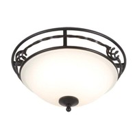 Deckenleuchte Wohnzimmerlampe Lampe Eisen Glas Schwarz D 36,5 Cm 2 Flammig