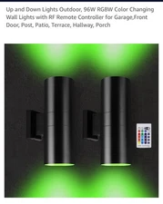Smart up and down Outdoor Wall Lights, RGBCW Modern Aluminum Porch Light 800L...