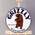 Vintage Bear Oil Company  Grizzly Gasoline Heavy Metal Sign   – 19.7" (50cm)