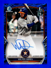 2023 Bowman Chrome 1st Wilyer Abreu Auto /150 Lunar Refractor Red Sox Card