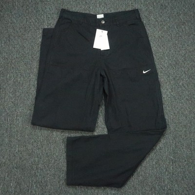 Nike Pants Mens 30x32 Black Life Double Panel Chino Swoosh Straight NWT