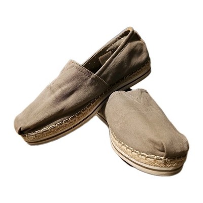 SKECHERS Bobs Women 9.5 Taupe Canvas Slip On Memory Foam.32719