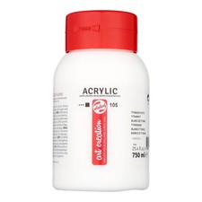 Peinture acrylique - Blanc de Titane - 105 - Pot de 750 ml - Talens Art Creation
