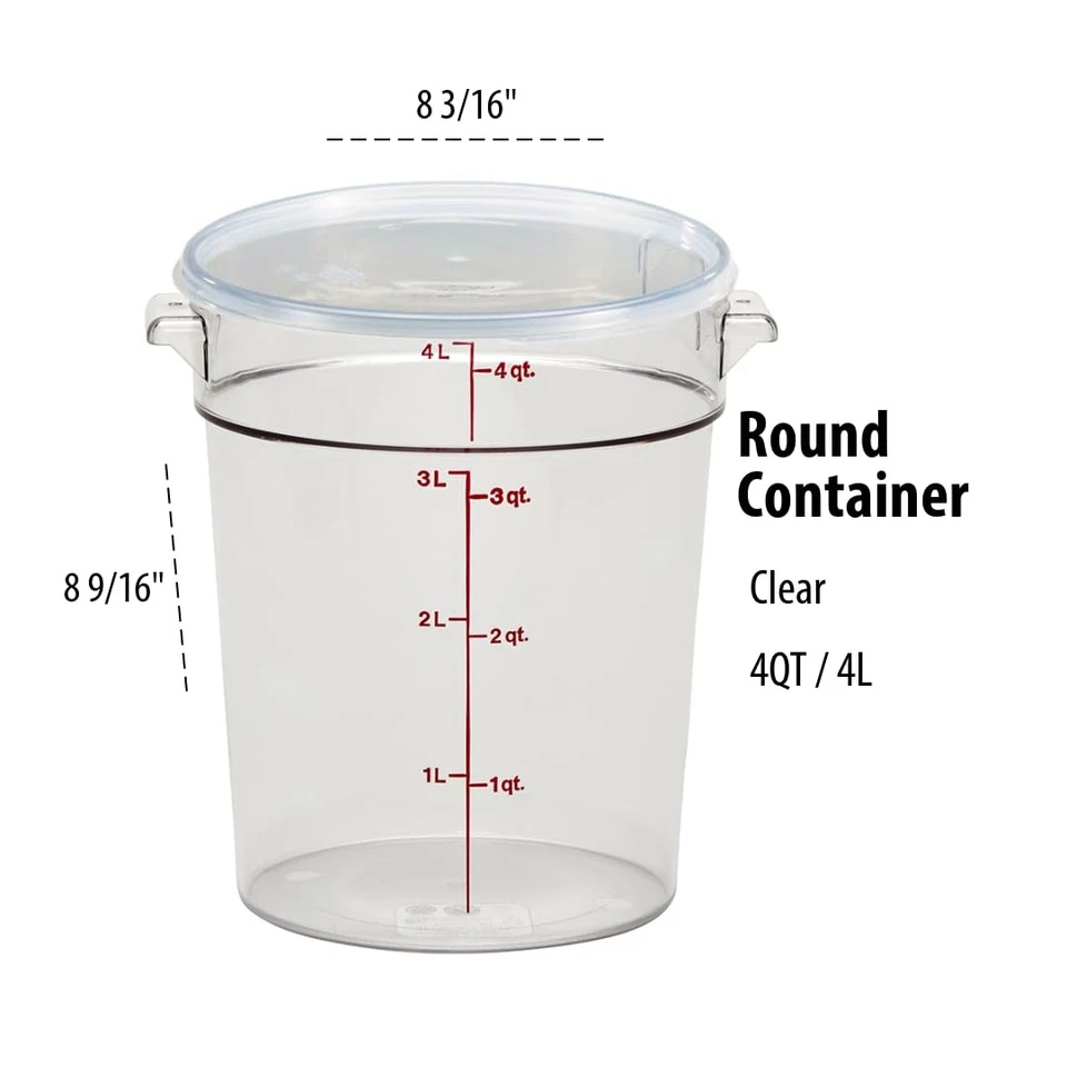 Food Storage Container with Lid (2 Pack) - Round Series - 4 QT (Quart) - Comm... - Image 2 of 4