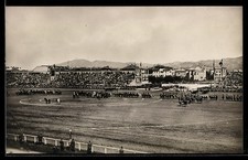 Cartolina Torino, Carosello storico nello stadio con spettatori e bandiere storiche 