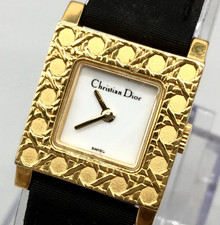 [EXC+] Dior La Parisienne D60-159 Gold Square Quartz Damenuhr Schwarz