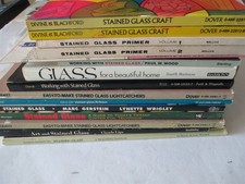 lot of 14 stained glass technique teaching pattern books