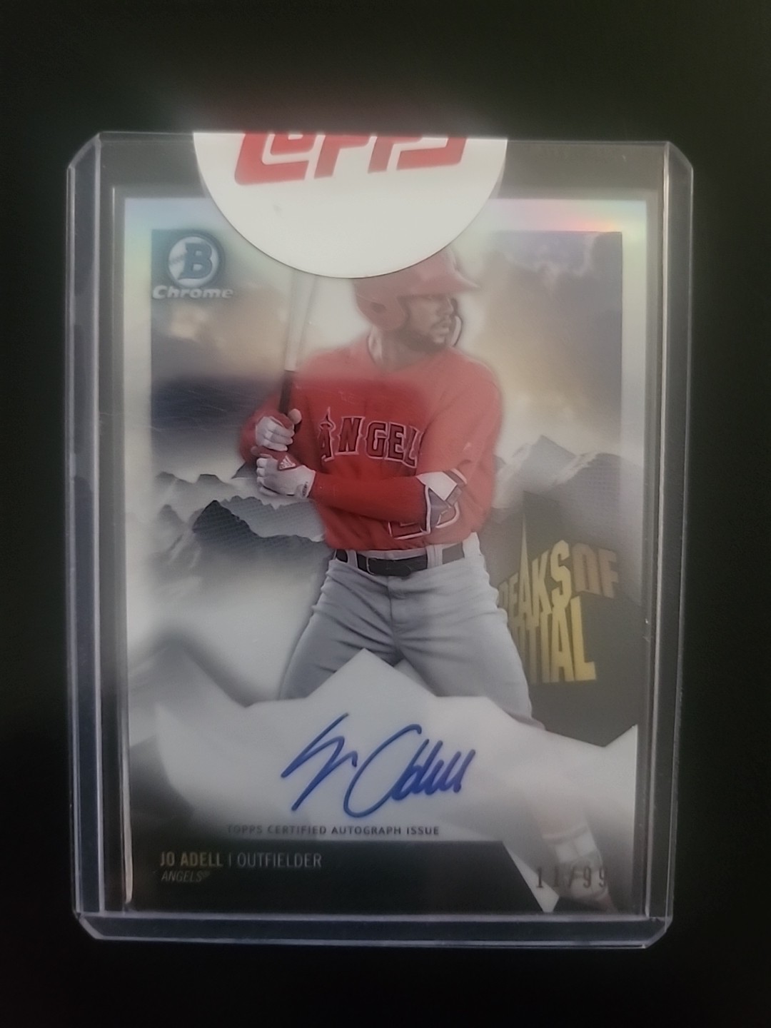 2018 Bowman Chrome Peaks of Potential Jo Adell RC AUTO PPA-JA Autograph /99