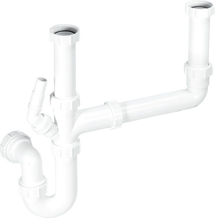 McAlpine SK2 Standard Double Bowl Sink Kit, White