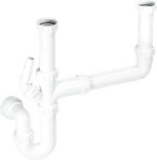 McAlpine SK2 Standard Double Bowl Sink Kit, White