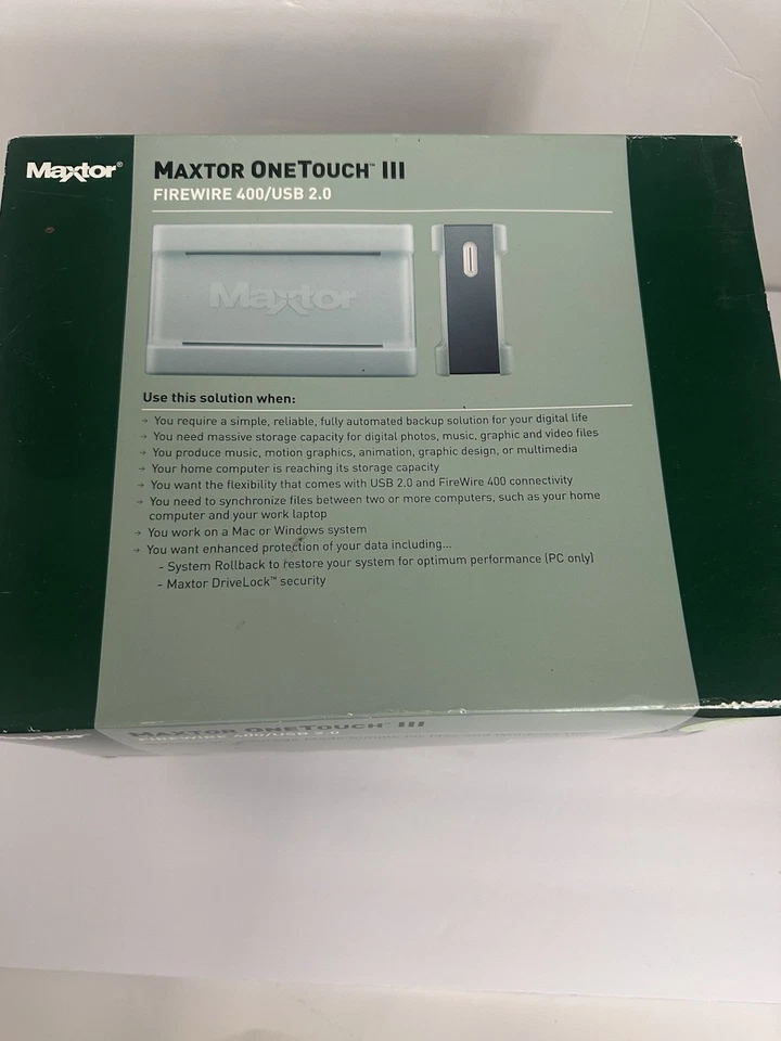 MAXTOR 300 GB USB 2.0 OneTouch III Series 16 MB Cache Hard Drive (T01H300) - Image 2 of 4