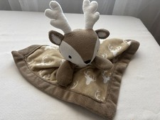 Levtex Baby Deer Lovey Plush Security Blanket Buck Antlers Reindeer Brown Tan