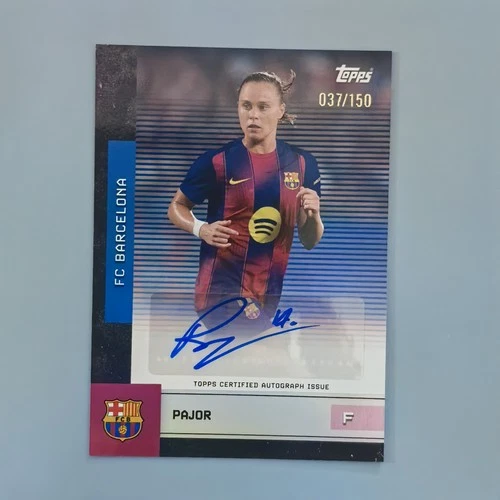 Ewa Pajor 2025-26 Topps FC Barcelona Team Set Auto Blue Rainbow Foil /150