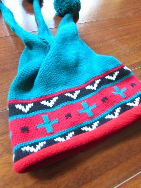 GYMBOREE ~ Newborn Baby ~ RARE VINTAGE! 90's 1997/1998 Tassle Joker Knit Hat c47 - Image 3 of 4