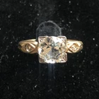 vintage engagement ring mid century 12kt gold filled over 925 with crystal