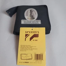 Small Black Soft Zip CD DVD Game Holder Wallet 24 Discs Brand New