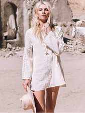 Spell and the Gypsy doe eyed mini dress Cream Boho Lace Tunic Dress