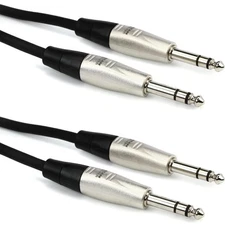 Hosa HSS-005 Pro Balanced Interconnect Cable (2-Pack) - REAN 1/4-inch TRS Male