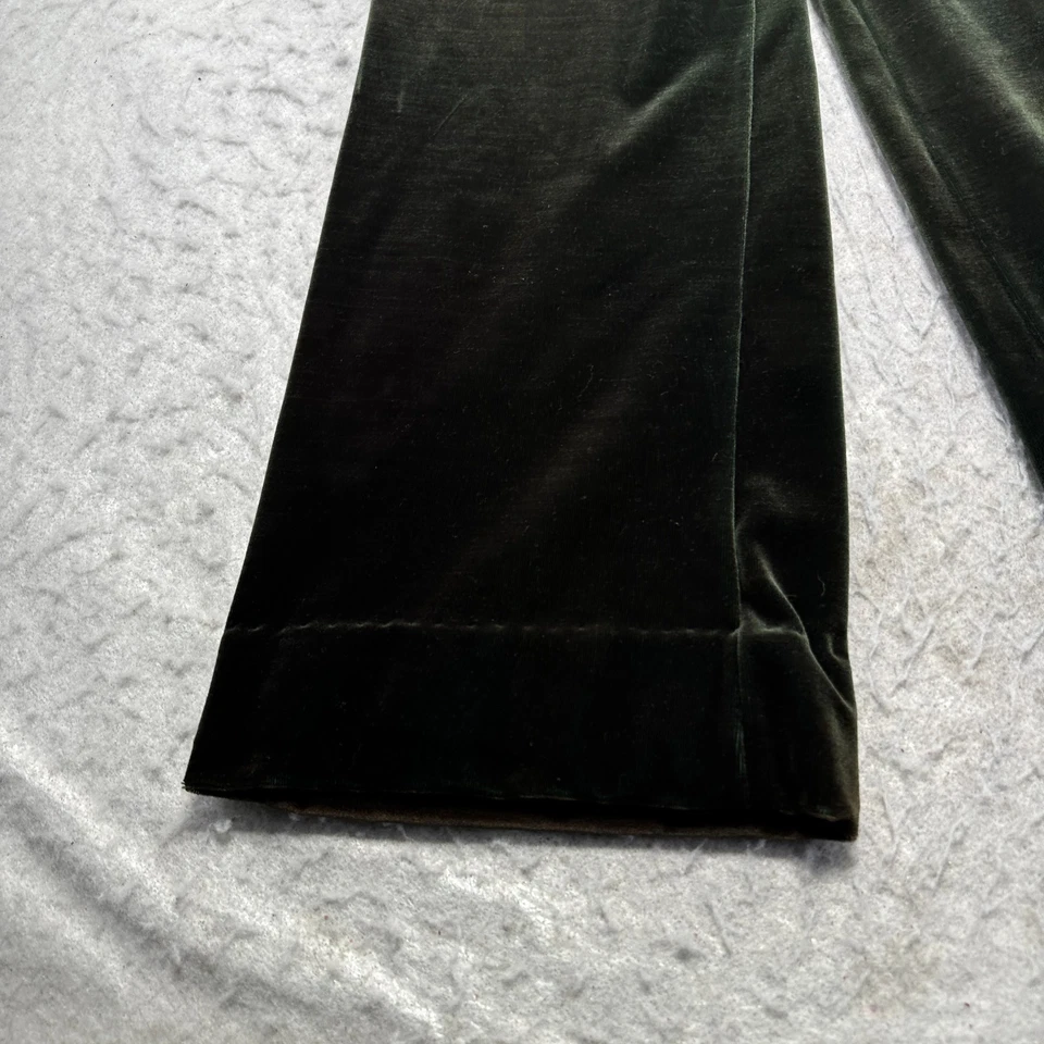 Pantalones de Terciopelo Vintage Años 60 Verde Pierna Ancha Hecho en Unión Años 60 70 Para Mujer Talla Mediana M Foto 2 de 4