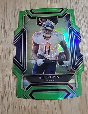 2021 Select AJ BROWN Neon Green Prizm Die Cut /349 #233 Club Level Titans