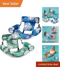 Inflatable Pool Floats Adult,2 Packs Floating Lounge Chairs,Blow up Pool Nood...
