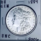 1884 BU GEM MORGAN SILVER DOLLAR UNC MS+++ U.S. MINT RARE COIN 9006