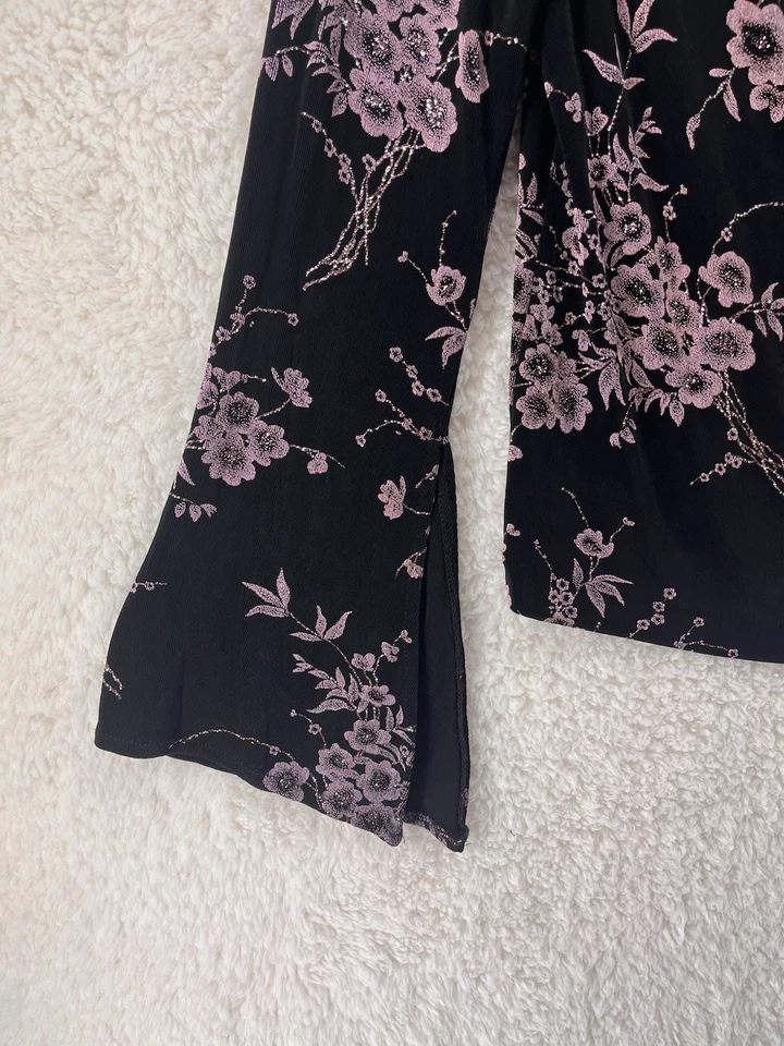 Vintage Xscape Top Women L Y2K 90s Fairy Grunge Whimsigoth Floral Witchy Sparkle - image 2 of 4