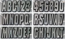 3-Inch Boat PWC Registration Number Kit, Chrome/Black Chrome - Black