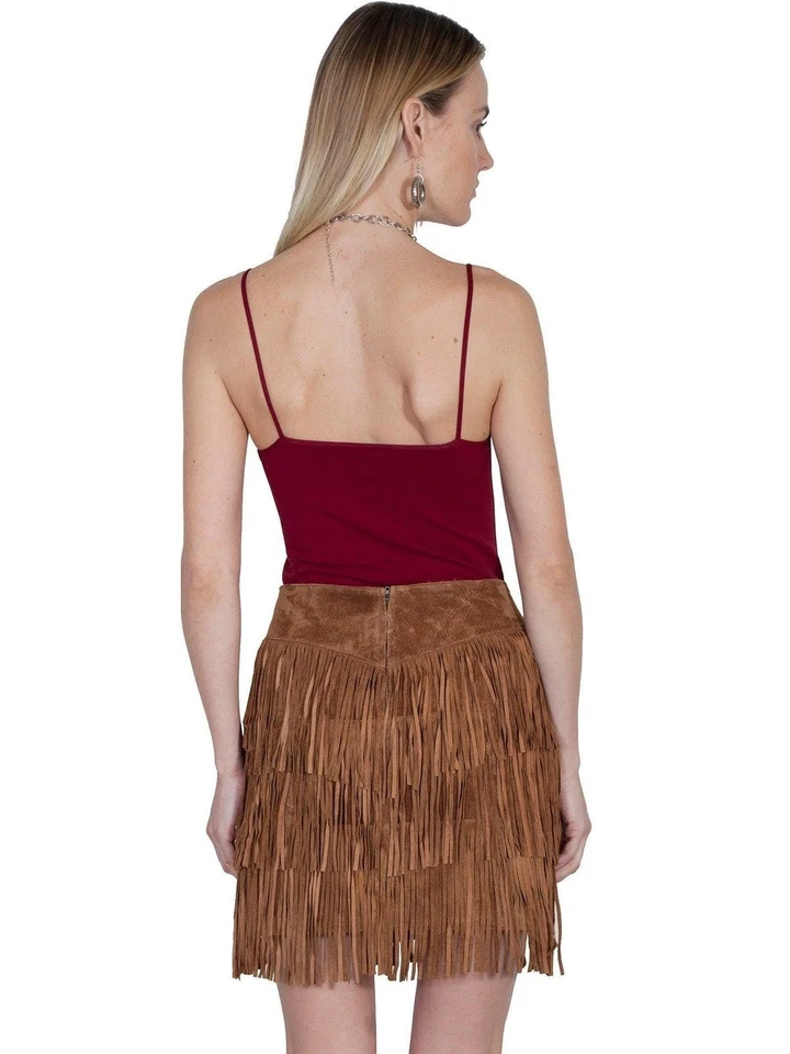 Scully Women's Fringe Tiered Suede Mini Skirt - Image 4 of 4