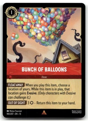 Bunch of Balloons Attack of the Vine! 140/207 Rare Lorcana TCG NM
