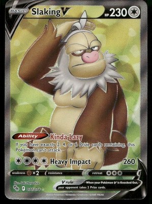 Slaking V (Full Art) Ultra Rare Pokemon GO 077/078 Holo NM