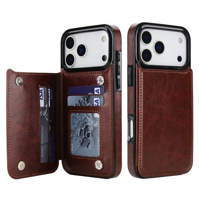 Wallet Card Holder Case for iPhone 17 16e 15 14 13 12 11 Pro Max X Leather Cover