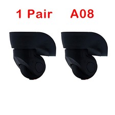 1 Pair Black Wheels Suitcase Luggage Spinner Wheels Replacement A08 Universal