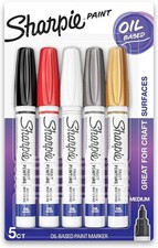 Sharpie Oil-Based Paint Markers Medium Point Metallic Colors 5-Count 1770458